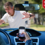 An irresponsible texting driver is about to run over a pedestrian at an intersection which shows how dangerous texting and driving is. Stop the text and stop the wrecks. An irresponsible texting driver is about to run over a pedestrian at an intersection which shows how dangerous texting and driving is. Stop the text and stop the wrecks.