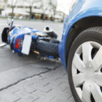 Accident motorcycle and cars on road Accident motorcycle and cars on road