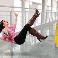 Woman falling on Wet Floor Woman falling on Wet Floor